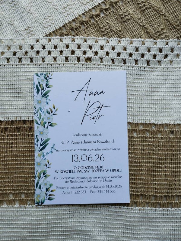 Zaproszenie jednokartkowe nr 16