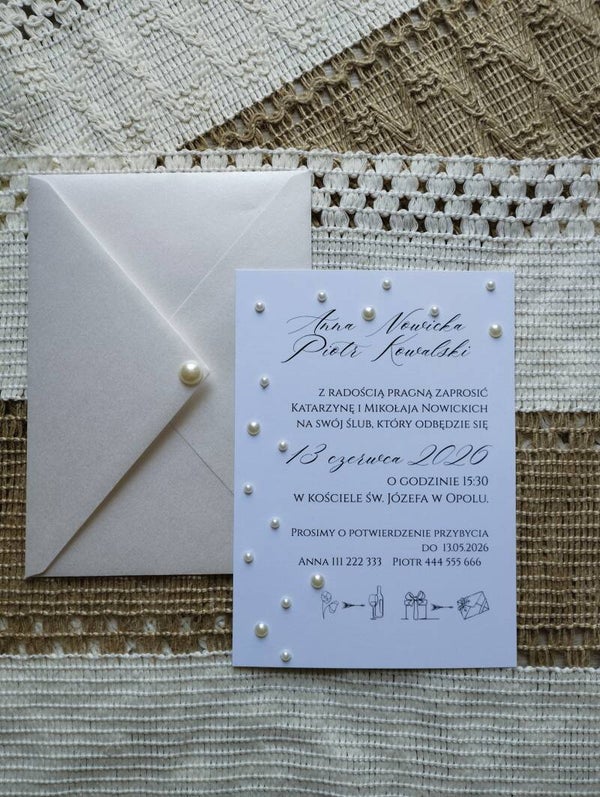 Zaproszenie z perełkami nr 4