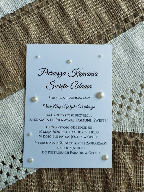 Zaproszenie z perełkami nr 2