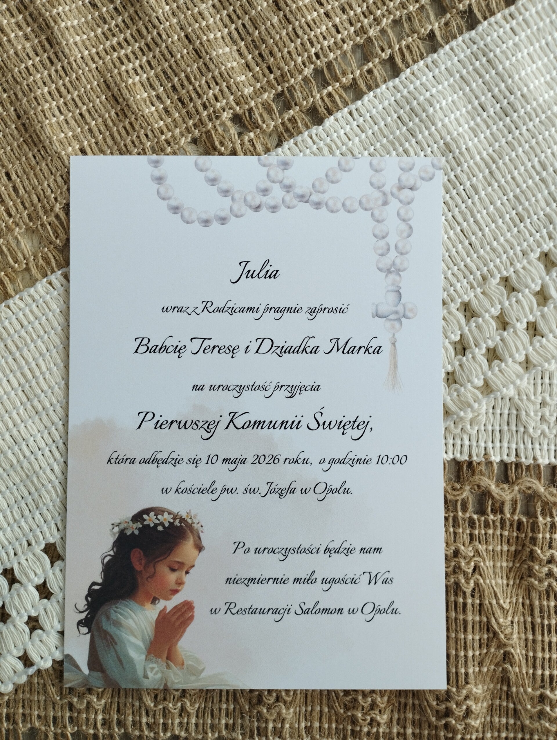 Zaproszenie jednokartkowe nr 6