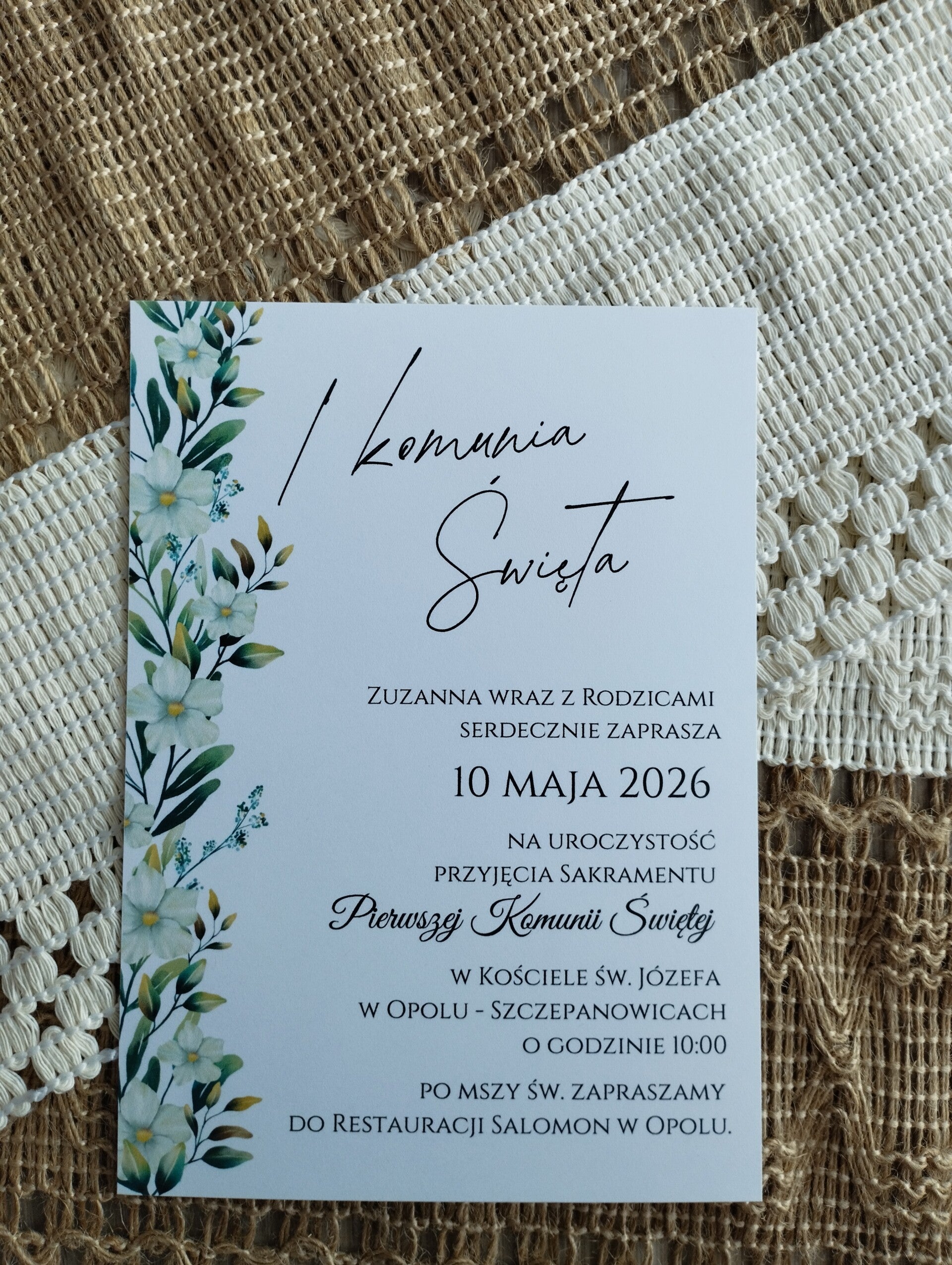 Zaproszenie jednokartkowe nr 4