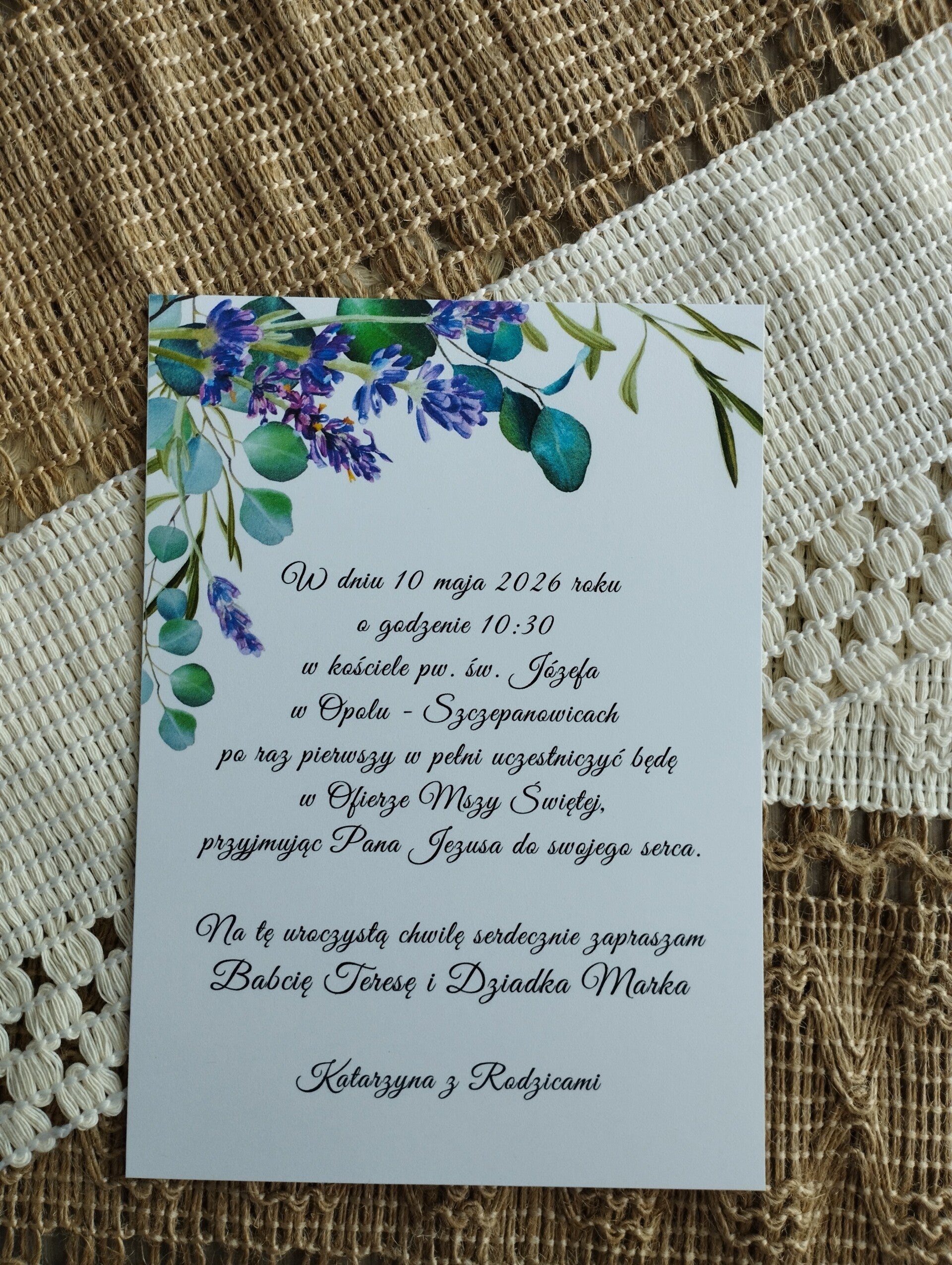 Zaproszenie jednokartkowe nr 3