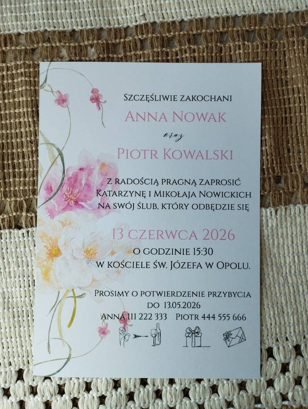 Zaproszenie jednokartkowe nr 18