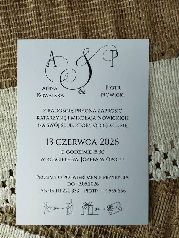 Zaproszenie jednokartkowe nr 2
