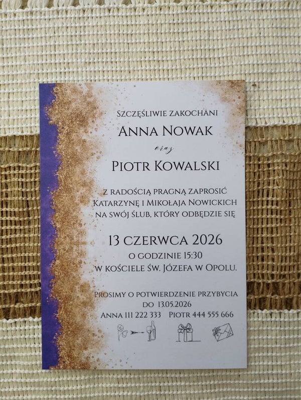 Zaproszenie jednokartkowe nr 33