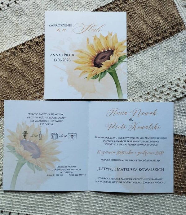 Zaproszenie składane nr 53