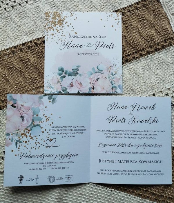 Zaproszenie składane nr 119