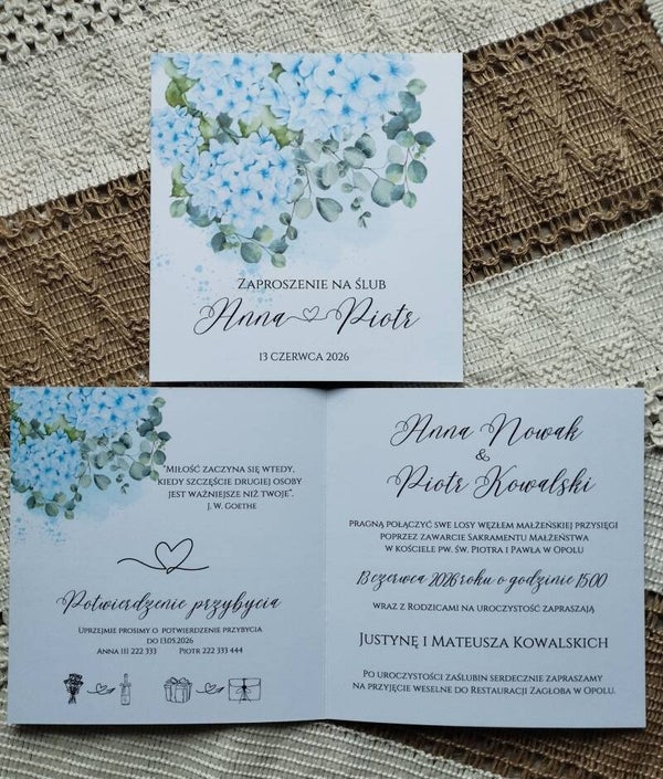 Zaproszenie składane nr 50