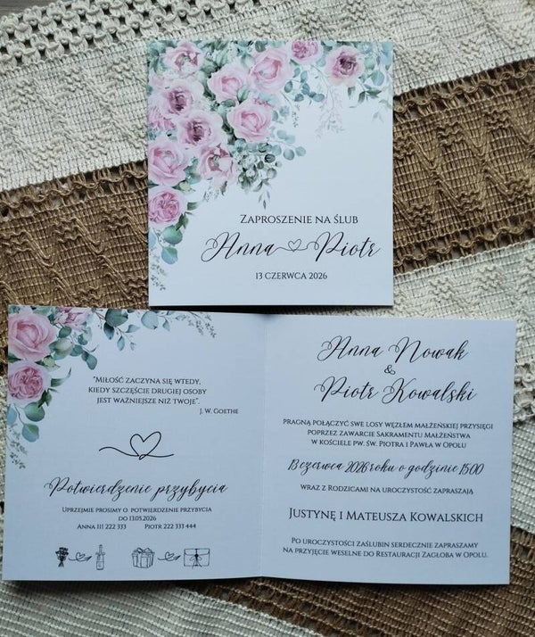 Zaproszenie składane nr 49