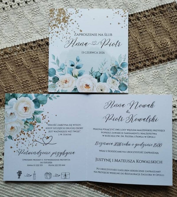 Zaproszenie składane nr 118