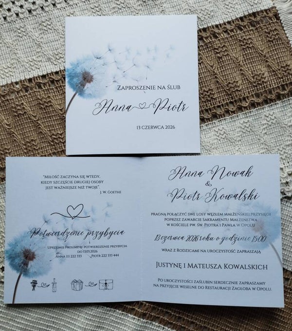 Zaproszenie składane nr 48