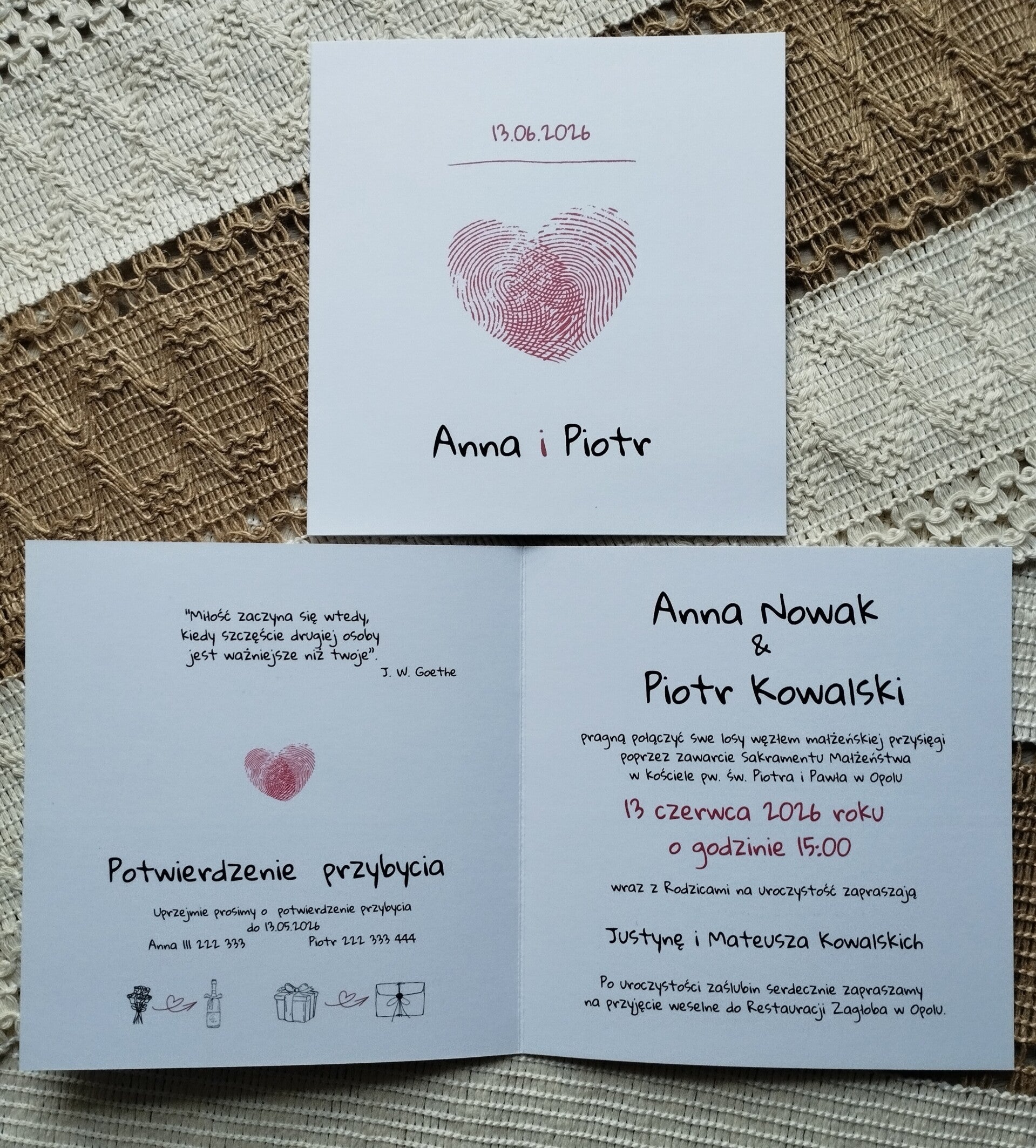 Zaproszenie składane nr 12