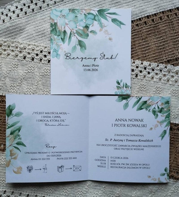 Zaproszenie składane nr 113