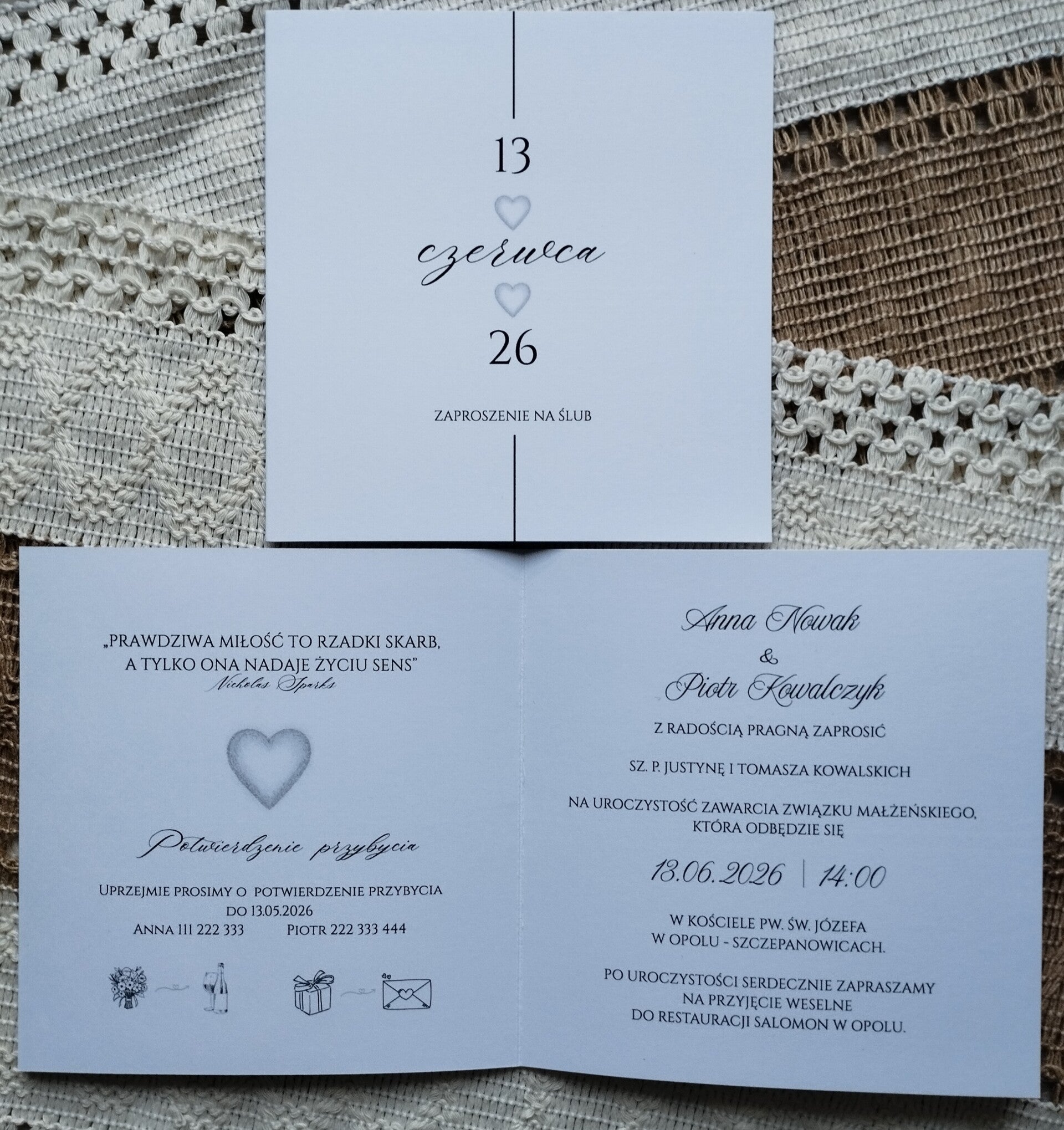 Zaproszenie składane nr 8