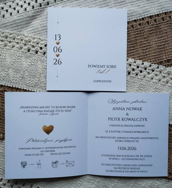 Zaproszenie składane nr 6