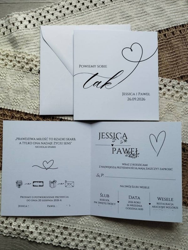 Zaproszenie składane nr 1