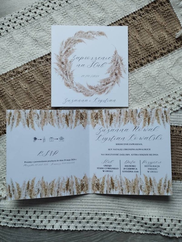 Zaproszenie składane nr 92