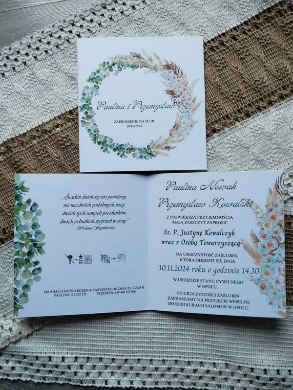 Zaproszenie składane nr 35