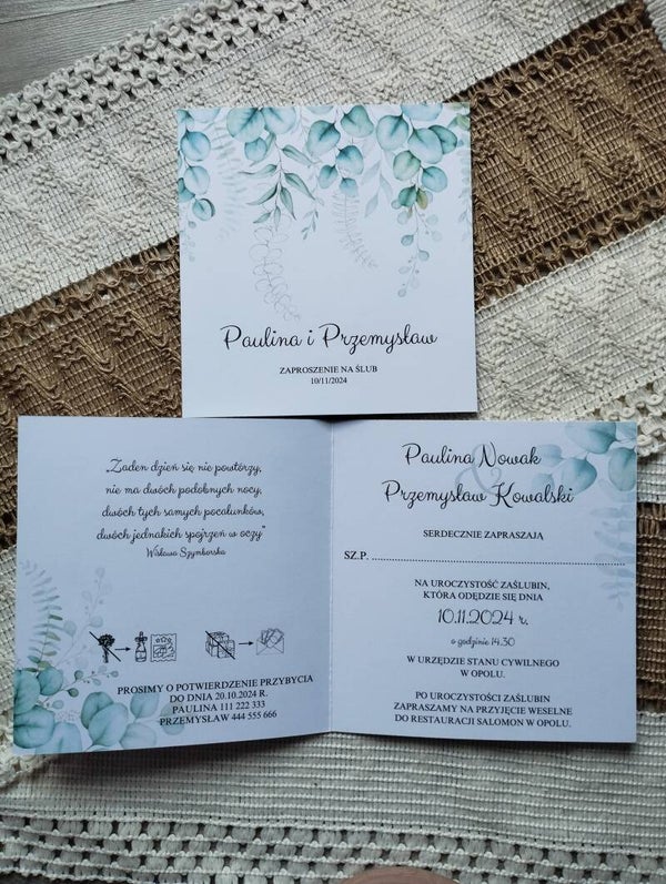 Zaproszenie składane nr 111