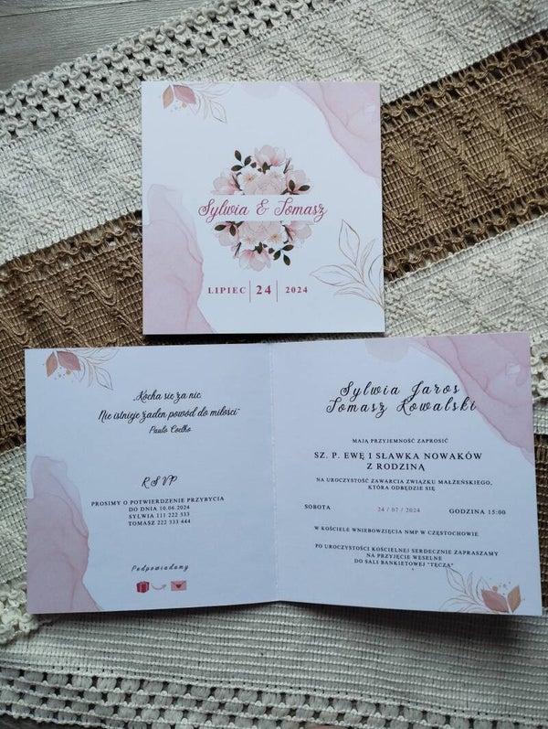 Zaproszenie składane nr 114