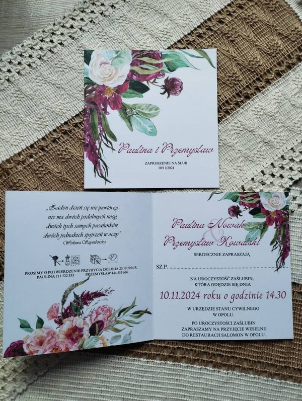 Zaproszenie składane nr 97