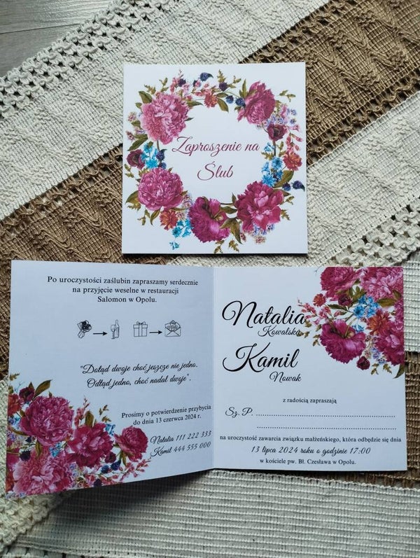 Zaproszenie składane nr 98