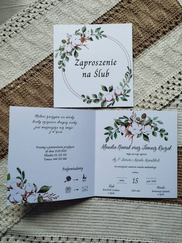 Zaproszenie składane nr 36