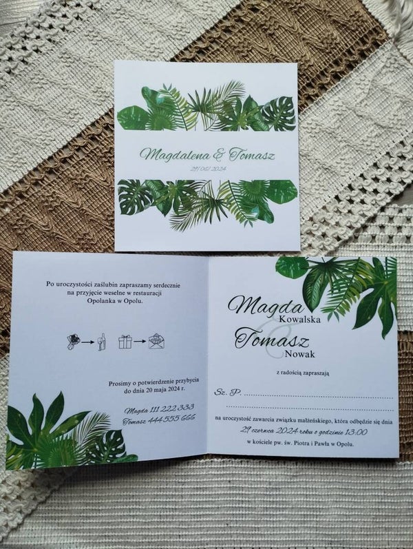 Zaproszenie składane nr 75