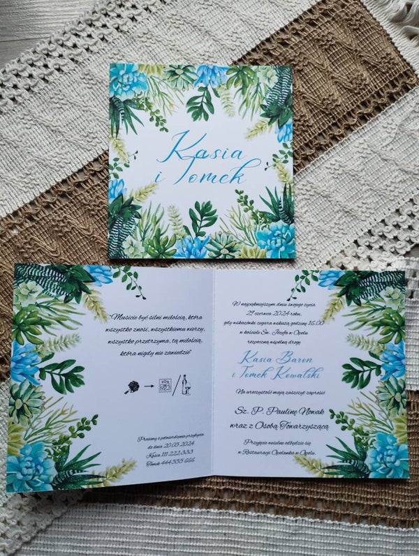 Zaproszenie składane nr 132