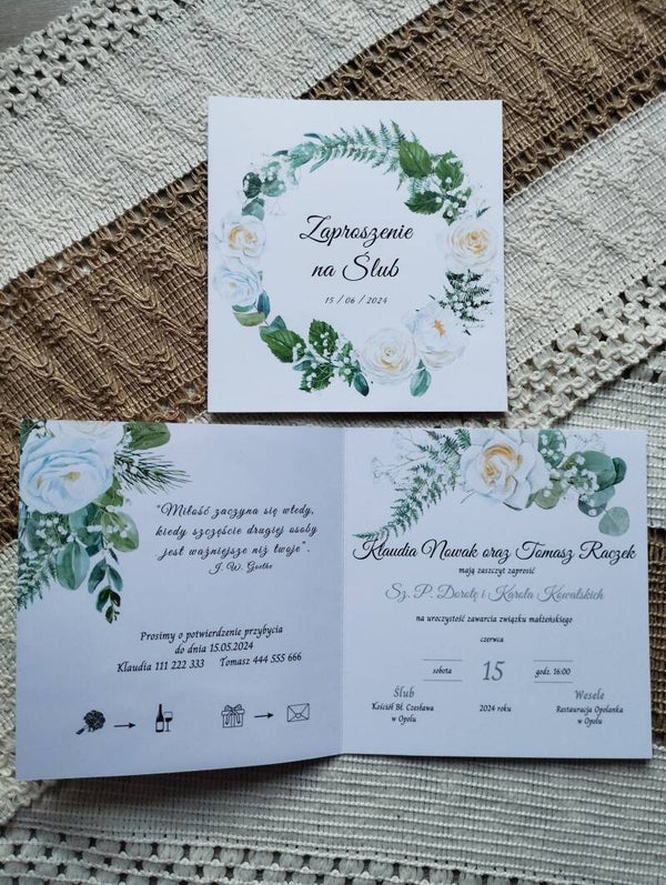 Zaproszenie składane nr 28