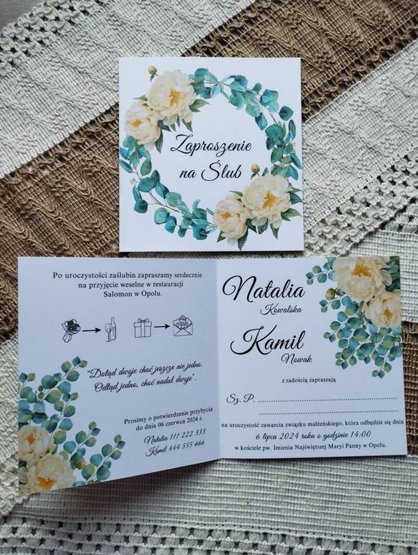 Zaproszenie składane nr 90