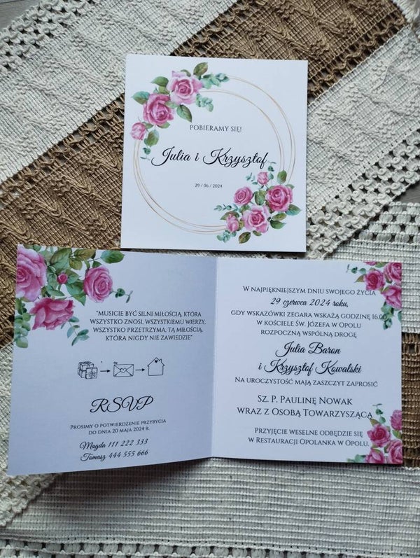 Zaproszenie składane nr 91