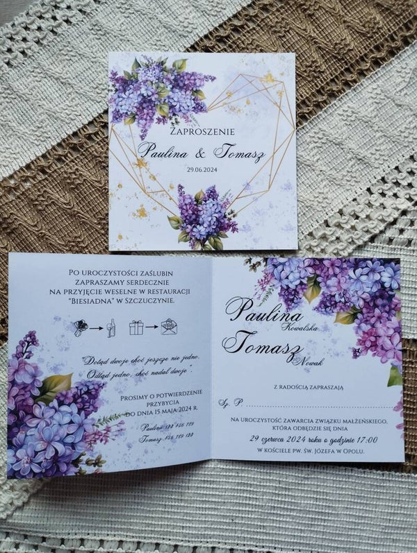 Zaproszenie składane nr 133