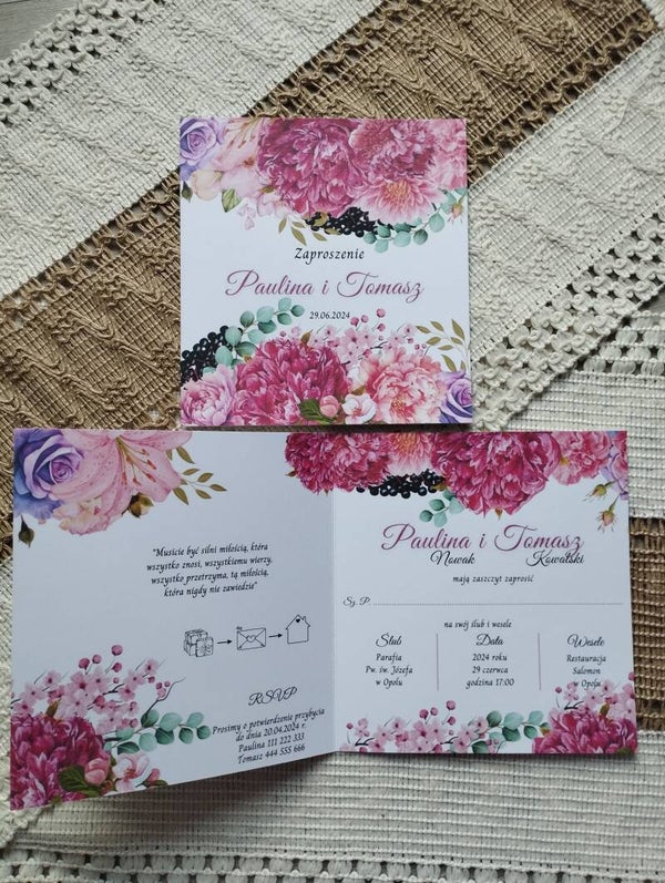 Zaproszenie składane nr 131