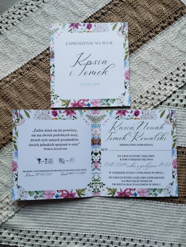 Zaproszenie składane nr 117