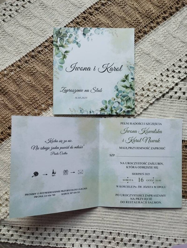 Zaproszenie składane nr 145