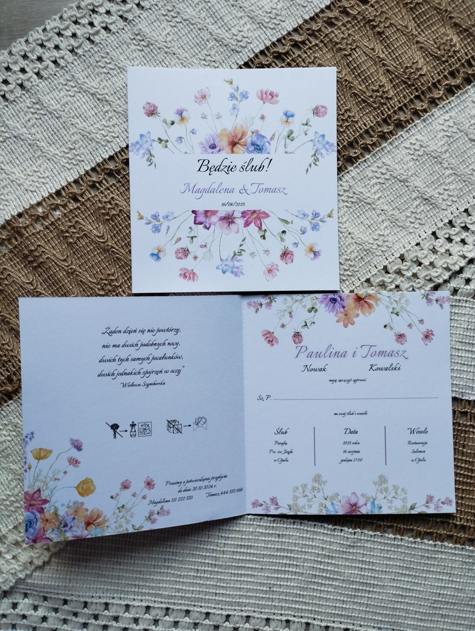 Zaproszenie składane nr 22