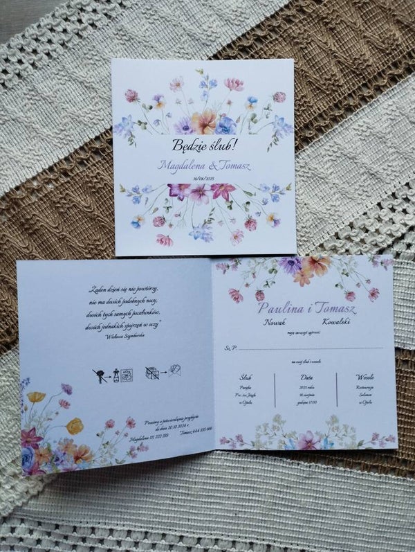 Zaproszenie składane nr 22