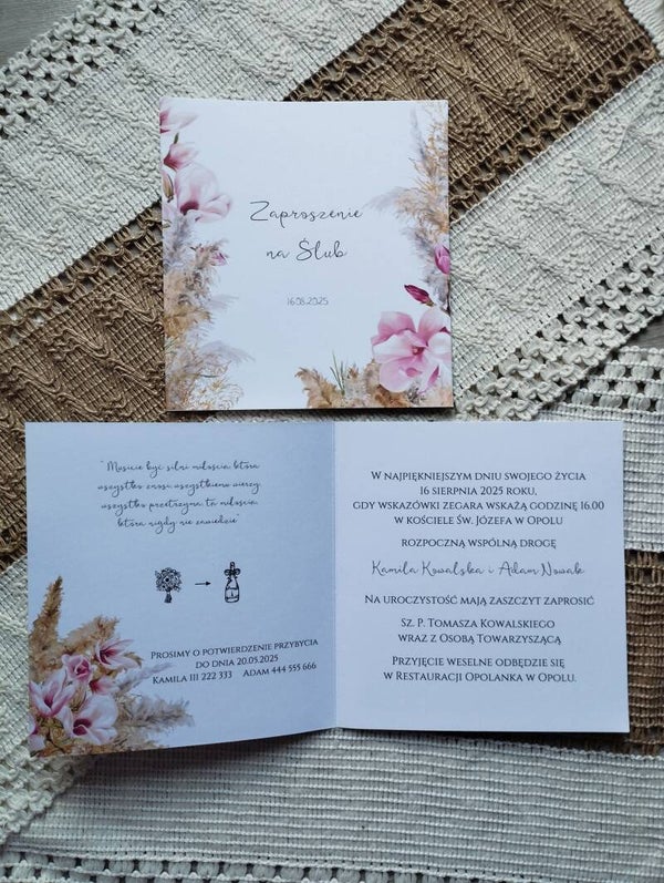 Zaproszenie składane nr 85