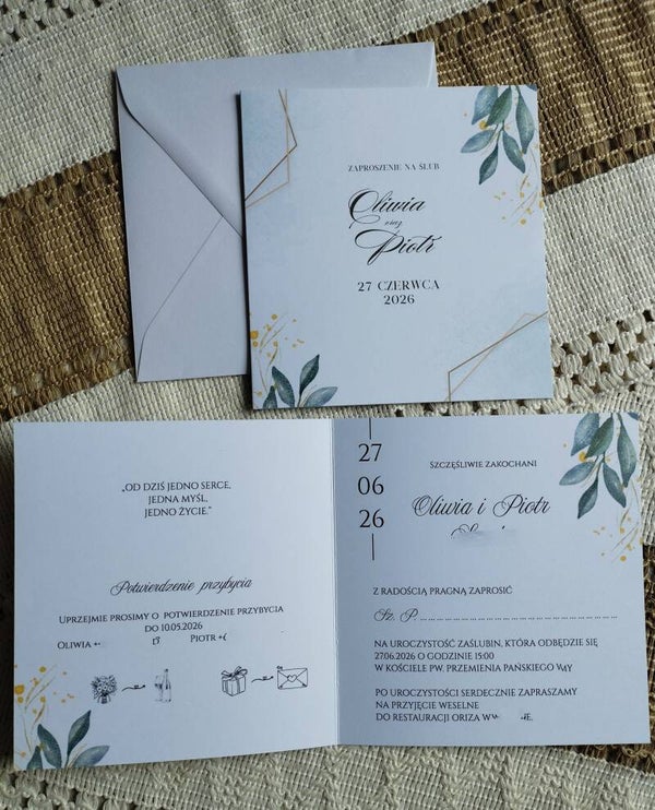 Zaproszenie składane nr 150