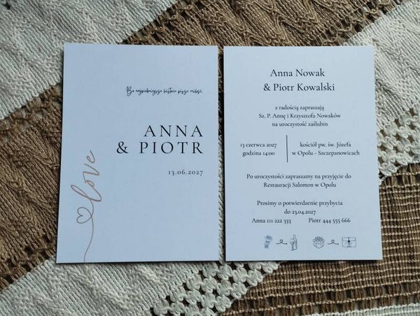 Zaproszenie jednokartkowe nr 38