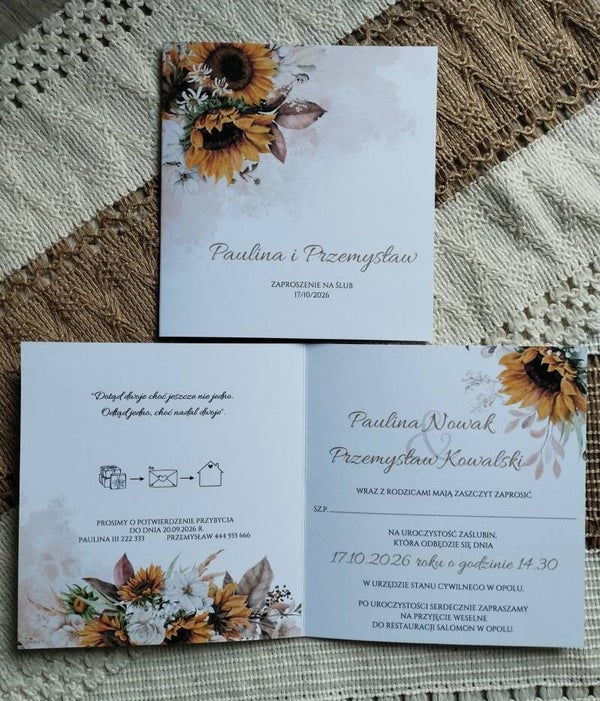 Zaproszenie składane nr 70