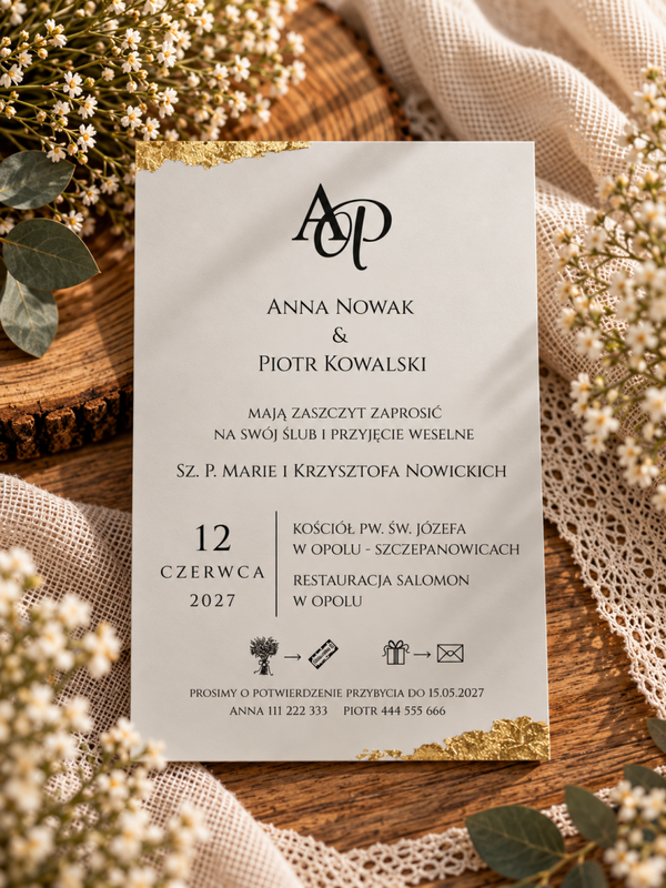 Zaproszenie jednokartkowe nr 48