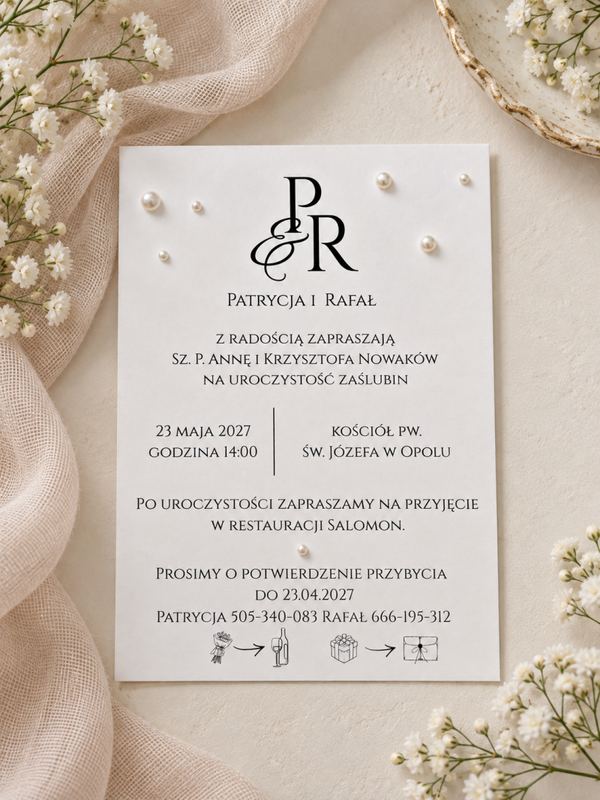 Zaproszenie z perełkami nr 8