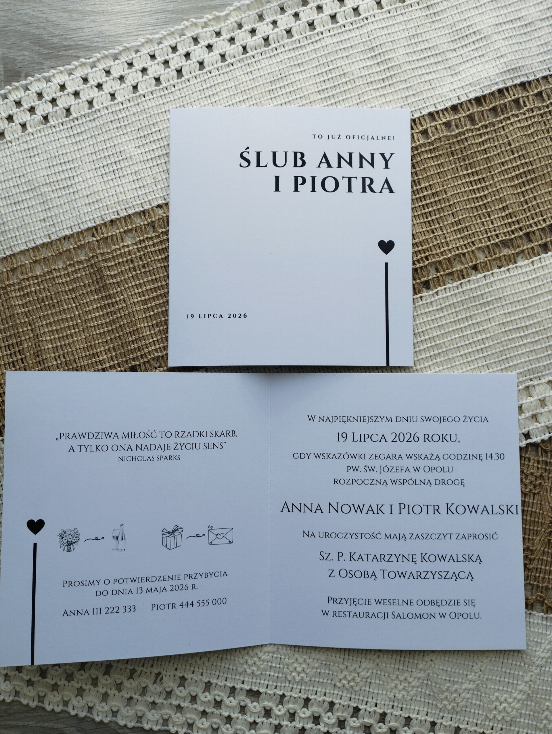 Zaproszenie składane nr 3