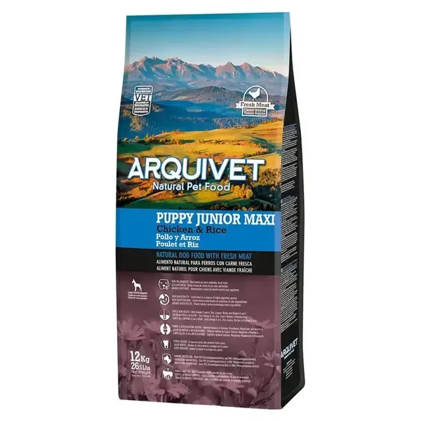 Arquivet Super Premium Puppy Maxi Kurczak & Ryż – karma dla szczeniąt ras dużych 12 kg