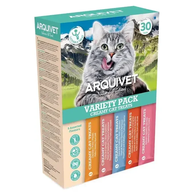 ARQUIVET BOX - Kremowa przekąska dla kota 30 szt. (mix 5 smaków)