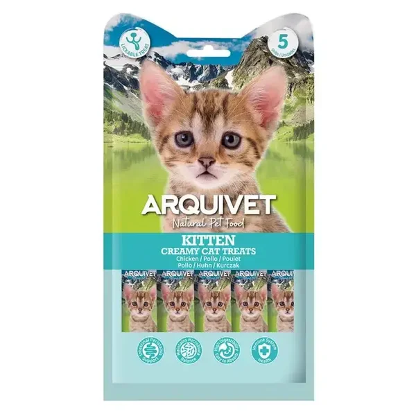 ARQUIVET Kremowa przekąska z kurczaka dla kociąt 5x14g