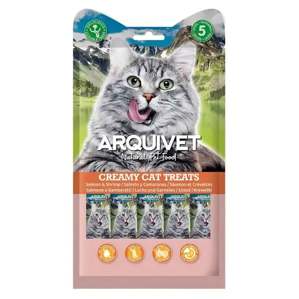 ARQUIVET Kremowa przekąska z łososiem i krewetkami 5X14 g