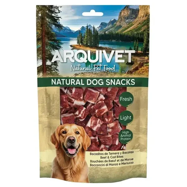 ARQUIVET Naturalny przysmak dla psa – kosteczki z wołowiny i dorsza 100 g
